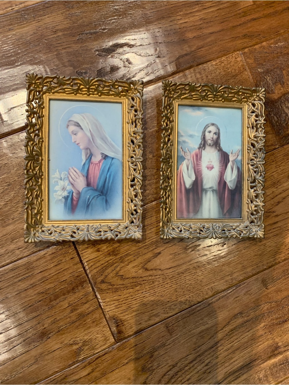 Vintage Gold Ornate Religious Wall Plaque - Pair & 6 Additional Religious Items